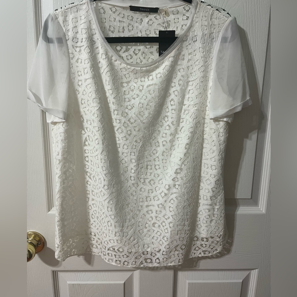 White Lace Tahari Shirt